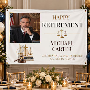 Elegant Judge Retirement Photo Years of Service Banner