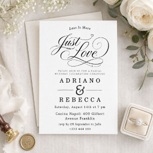Elegant Just Love Minimalist Modern Wedding Invitation