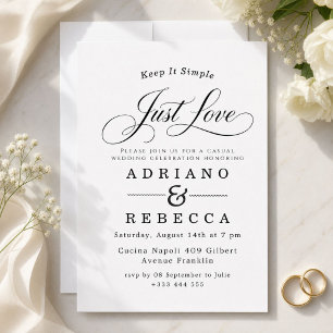 Elegant Just Love Minimalist Modern Wedding Invitation