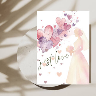 Elegant “Just Love” Wedding-Minimalist Romantic Invitation