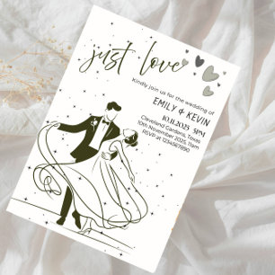 Elegant "Just Love" Wedding Party Invitation