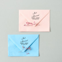 Elegant Just Married Couple Names Date Stamp