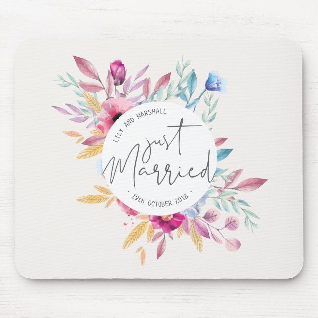 Elegant Just Married Wedding | Mousepad (Front)