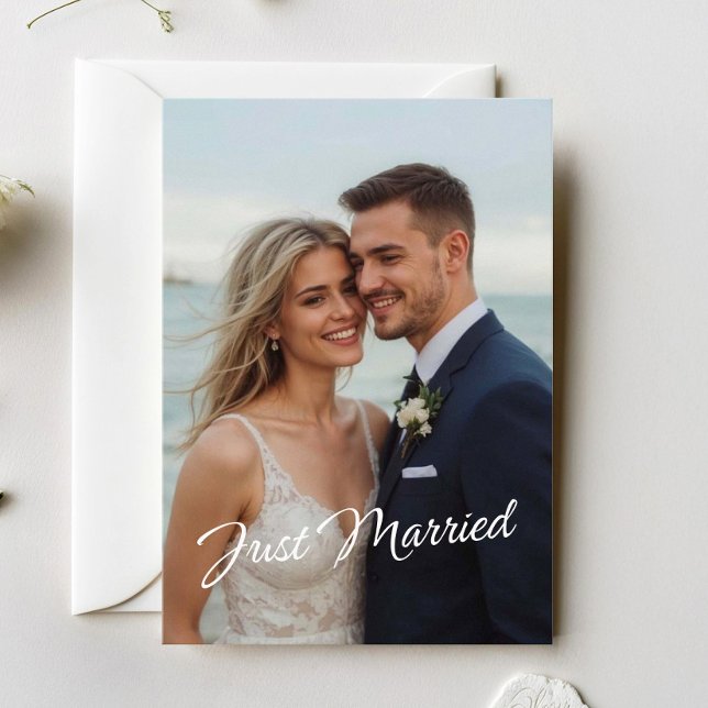 Elegant Just Married Wedding Photo Announcement (Creator Uploaded)