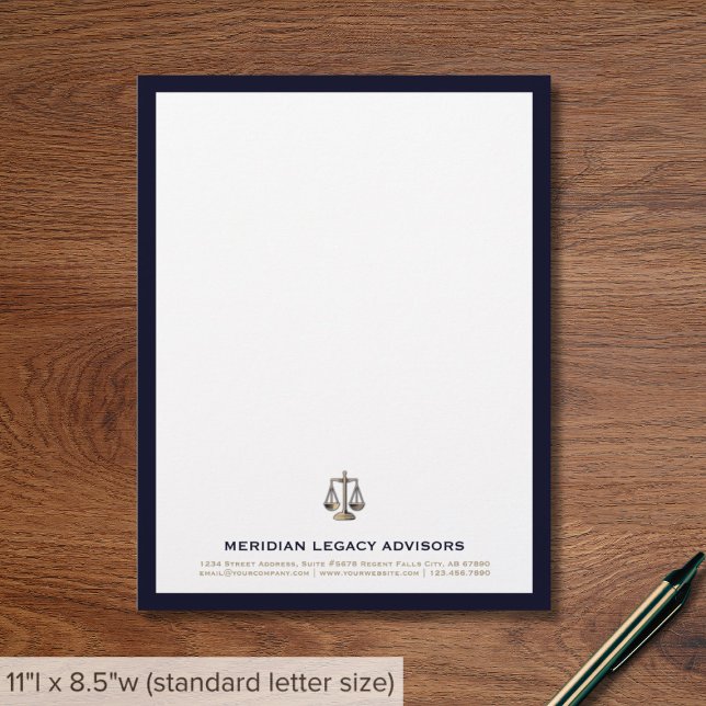 Elegant Justice Scale Logo Custom Letterhead (Creator Uploaded)