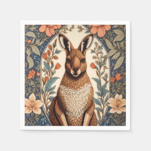 Elegant Kangaroo William Morris Inspired  Napkin