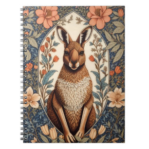Elegant Kangaroo William Morris Inspired Notebook