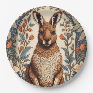 Elegant Kangaroo William Morris Inspired  Paper Plate