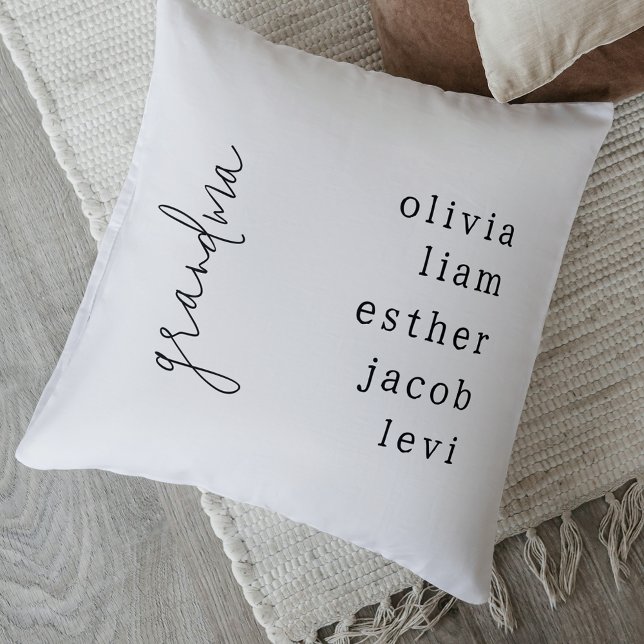 Elegant Keepsake Grandchildren Name Grandmother Cushion (Elegant Keepsake Grandchildren Name Grandmother Throw Pillow)