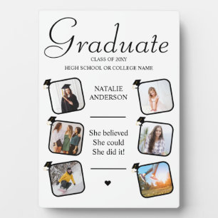 Elegant Keepsake Photo Collage Graduation Plaque