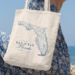 Elegant Key West Florida Wedding Welcome Tote Bag<br><div class="desc">Celebrate your tropical island wedding in Key West with our elegant navy blue Florida map-themed tote bag. Perfect for your guests to remember your event at the Hemingway Home and Museum, Audubon House and Tropical Gardens, The Reach Key West, Casa Marina Key West, and Southernmost Beach Resort, this tote is...</div>