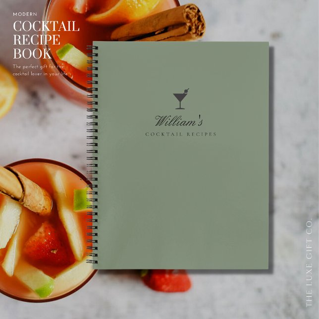 Elegant Khaki Groomsman Gift Blank Cocktail Recipe Notebook (Creator Uploaded)