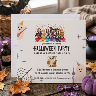 Elegant Kids Costume Party Halloween Invitation