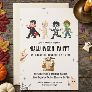 Elegant Kids Costume Party Halloween Invitation