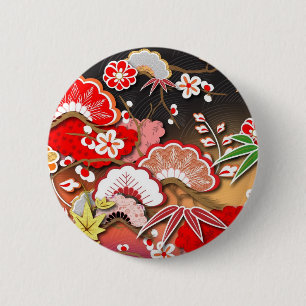 Elegant Kimono - Japanese Design 6 Cm Round Badge