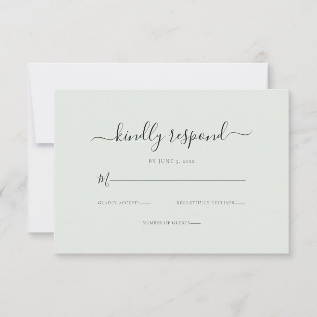 Elegant Kindly Respond QR Code RSVP Card (Front)