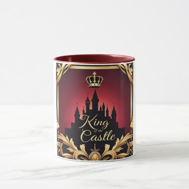 Elegant King Castle Silhouette Design Dad Mug (Center)