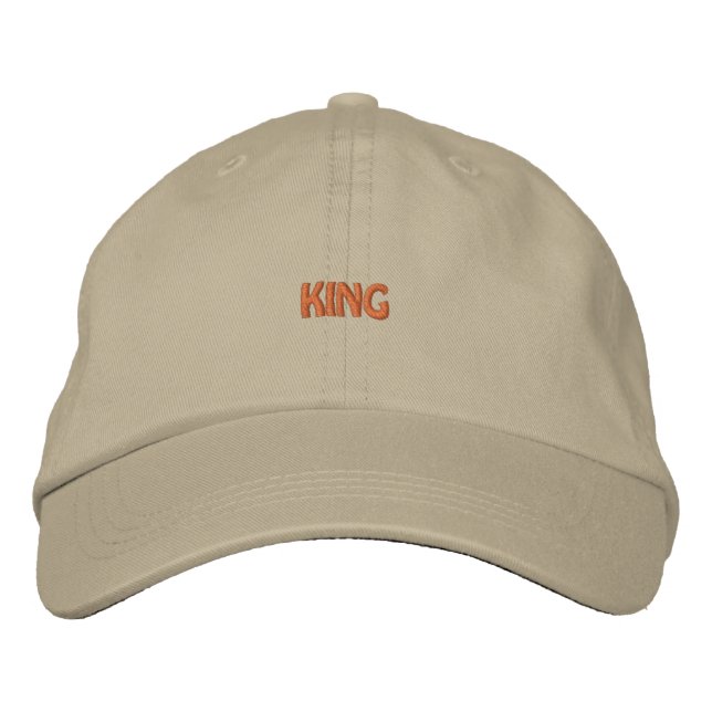 Elegant King Embroidery Khaki Cap -Comfortable Hat (Front)