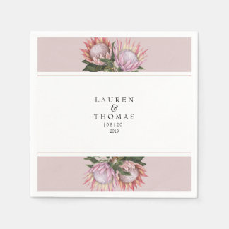 Elegant king protea flower napkins