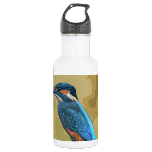 Elegant Kingfisher Artwork Water Bottle