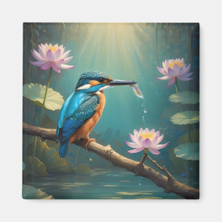 Elegant Kingfisher Bird  Magnet