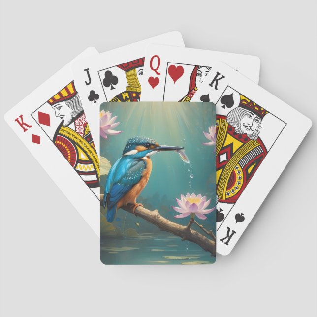 Elegant Kingfisher Bird  Playing Cards (Back)