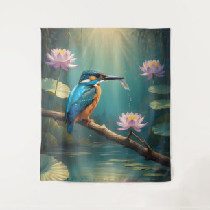 Elegant Kingfisher Bird Tapestry