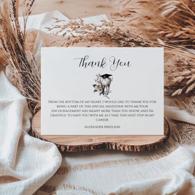 Elegant Kintsugi Floral Dental Graduation Party Thank You Card (Creator Uploaded)