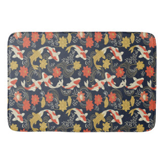 Elegant Koi Fish and Lotus Pattern Bath Mat