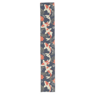 Elegant Koi Fish and Lotus Pattern Long Table Runner