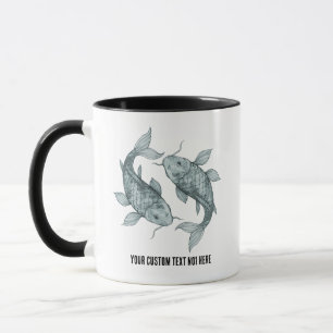 Elegant Koi Fish Watercolor Art Japanese Style Mug