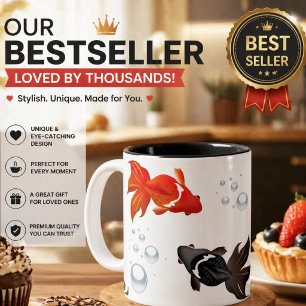 Elegant Koi Fish Zen Design – Peaceful Japanese A Two-Tone Coffee Mug