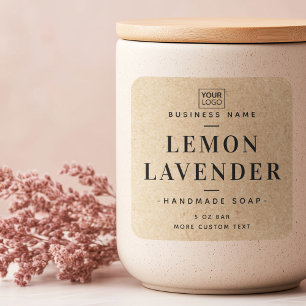 Elegant Kraft paper look square product labels