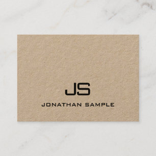 Elegant Kraft Paper Modern Monogrammed Template Business Card