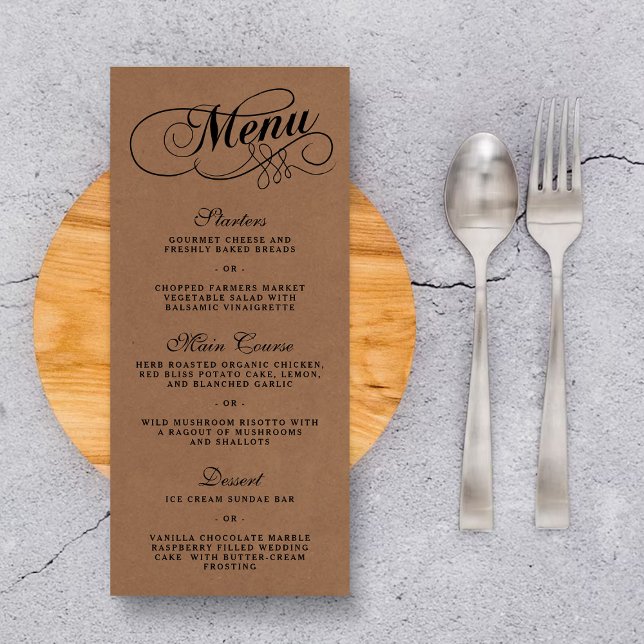 Elegant Kraft Wedding Menu Templates (Creator Uploaded)