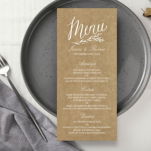 Elegant Kraft Wedding Menu Templates (Creator Uploaded)