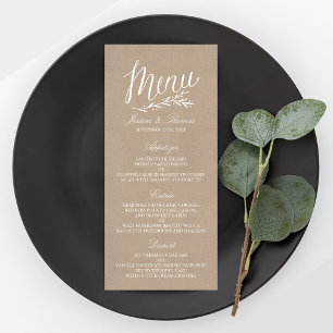 Elegant Kraft Wedding Menu Templates