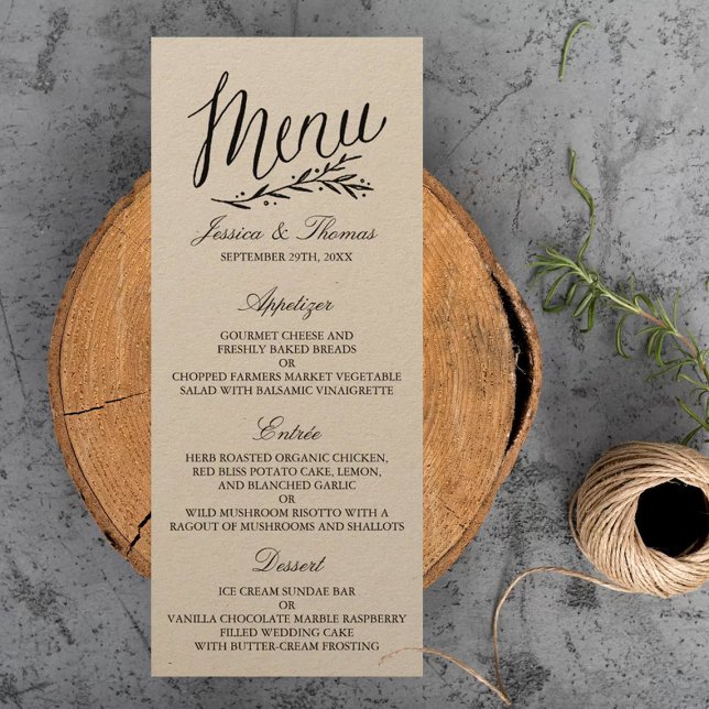 Elegant Kraft Wedding Menu Templates (Creator Uploaded)