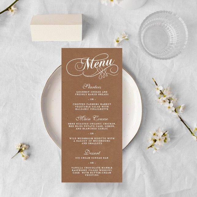 Elegant Kraft Wedding Menu Templates (Creator Uploaded)