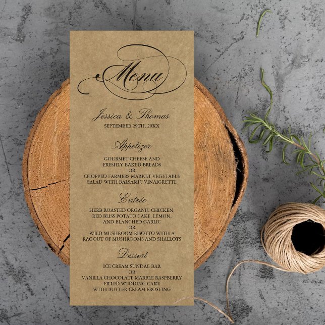 Elegant Kraft Wedding Menu Templates (Creator Uploaded)
