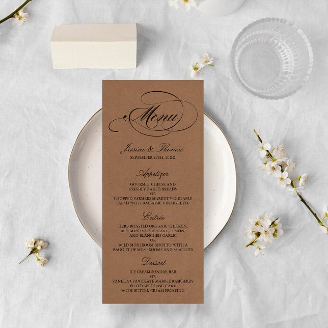 Elegant Kraft Wedding Menu Templates (Creator Uploaded)