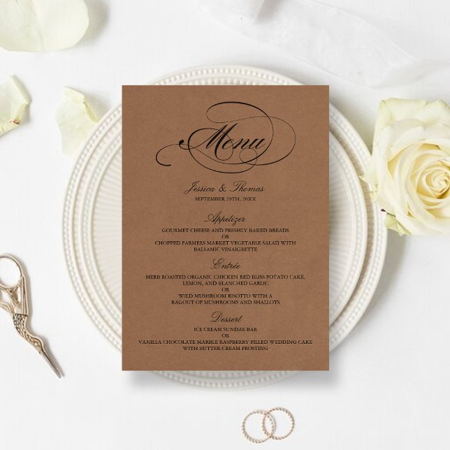 Elegant Kraft Wedding Menu Templates (Creator Uploaded)
