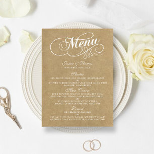 Elegant Kraft Wedding Menu Templates