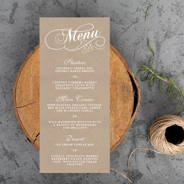 Elegant Kraft Wedding Menu Templates (Creator Uploaded)