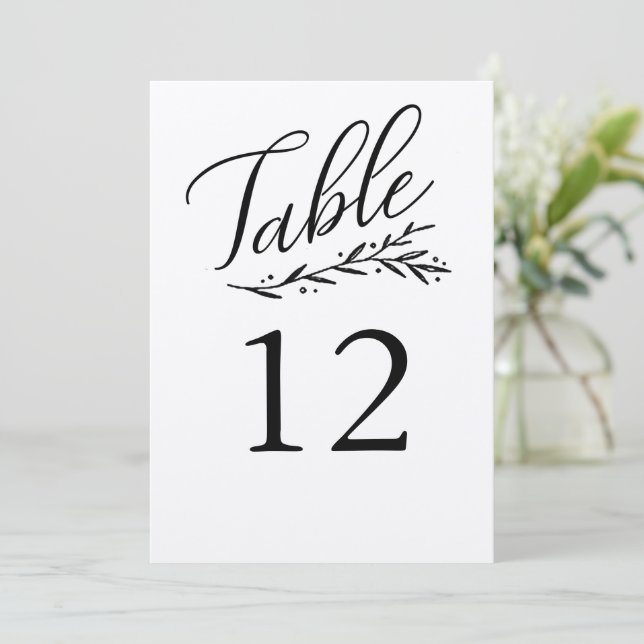 Elegant Kraft Wedding Table Number Templates (Standing Front)