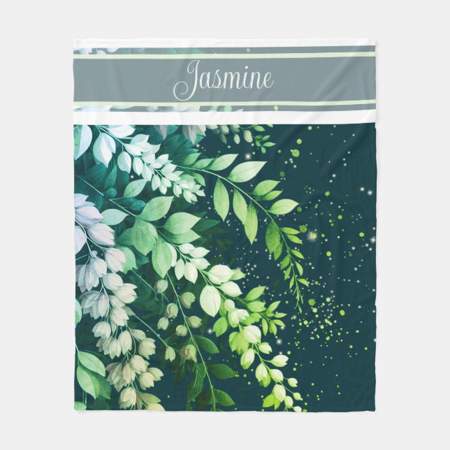 Elegant Laburnum Cascade Fleece Blanket (Front)