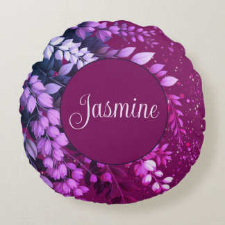 Elegant Laburnum Cascade Round Cushion
