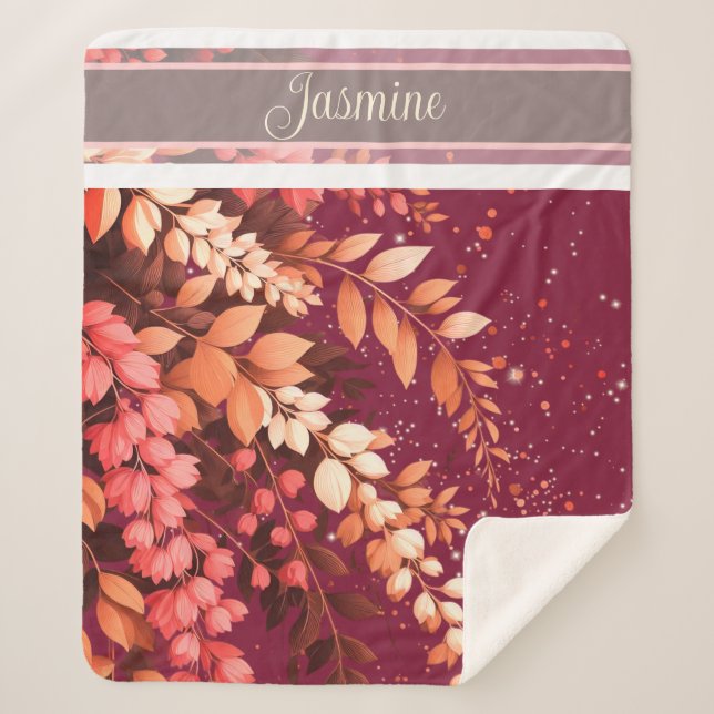 Elegant Laburnum Cascade Sherpa Blanket (Front)