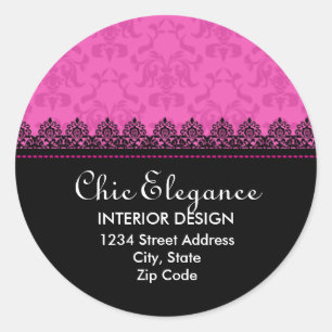 Elegant Lace and Damask Return Address Stickers