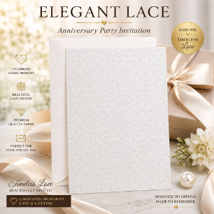 Elegant Lace Anniversary Party Invitation